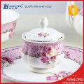 pink elegance round porcelain coffee set with dinner plate set